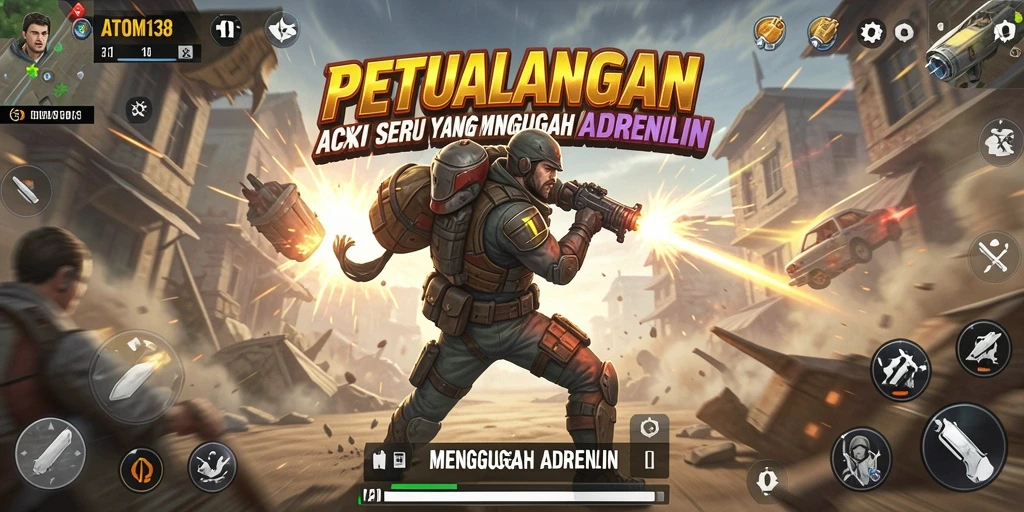 Screenshot gameplay ATOM138 menampilkan aksi seru yang mendebarkan.