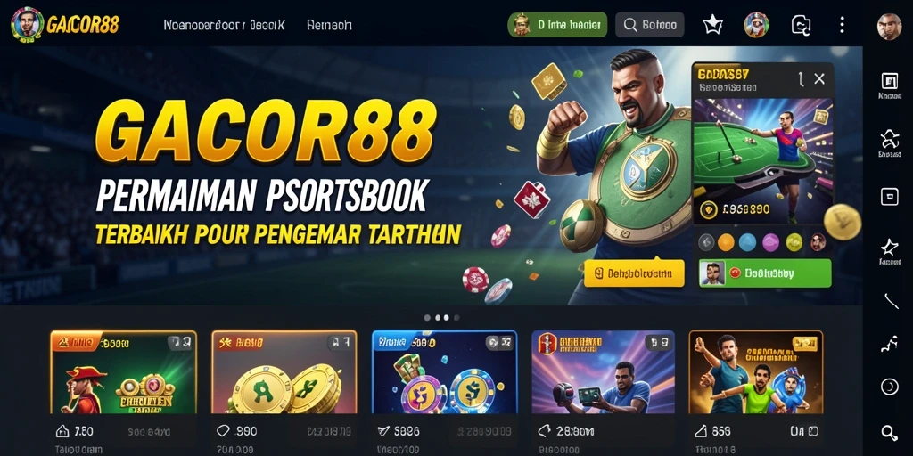 Tampilan utama GACOR88 dengan fitur taruhan yang menarik.